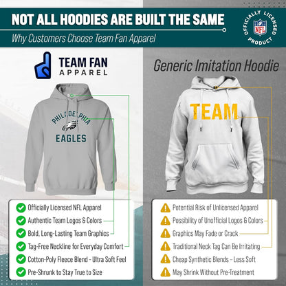 NFL Gameday Adult Hooded Sweatshirt, Pro Football Fleece Hoodie Pullover Sweatshirt